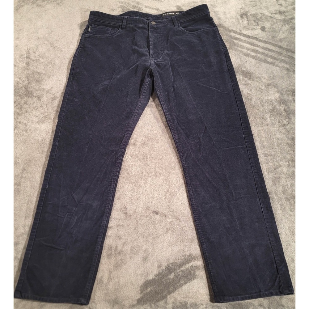 Dunning Pants Men 38x30 Blue Corduroy Stretch Performance Golf 5 Pocket Everbest